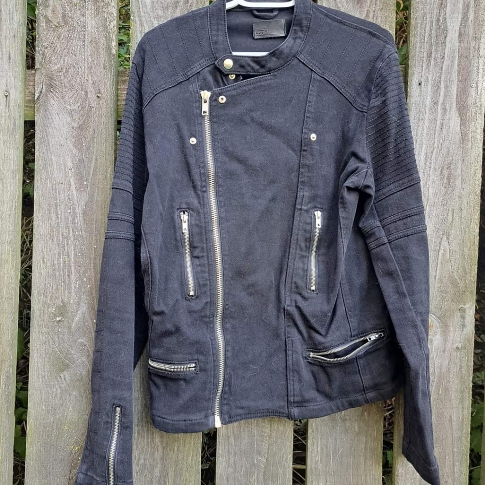 Men's ASOS Asymetrical Zipper Denim Jacket M